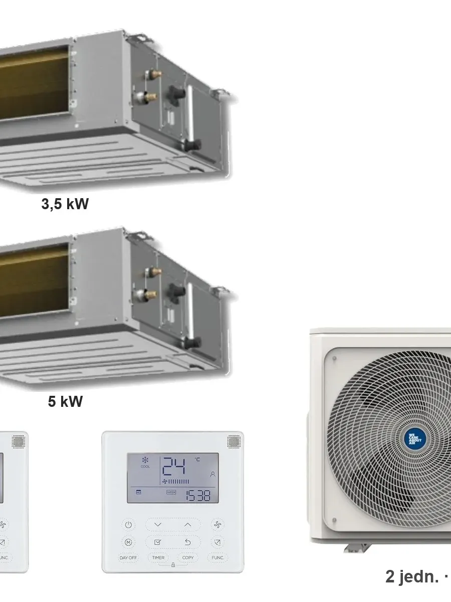 Klimatyzator multi-split kanałowy Kaisai KKR7 K4OB-36HFN32H — 2 jedn. 3,5+5 kW (2 pomieszczenia)