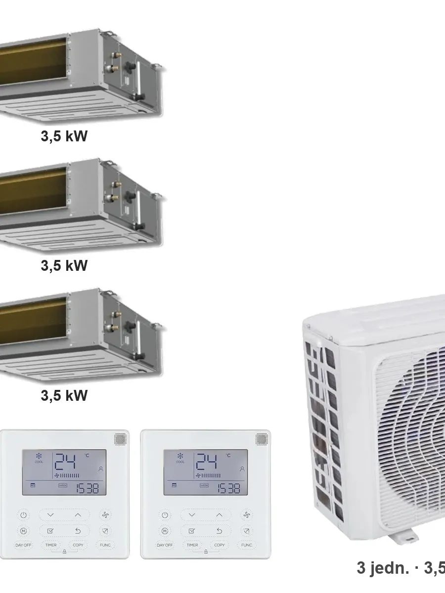 Klimatyzator multi-split kanałowy Kaisai KKR7 K4OE-28HFN32H — 3 jedn. 3,5+3,5+3,5 kW (3 pomieszczenia)