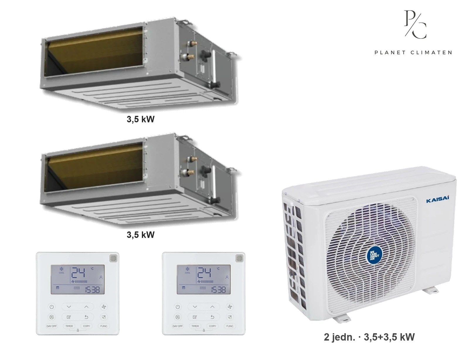 Kaisai — Klimatyzator multi-split kanałowy Kaisai KKR7 K4OE-28HFN32H — 2 jedn. 3,5+3,5 kW (2 pomieszczenia)