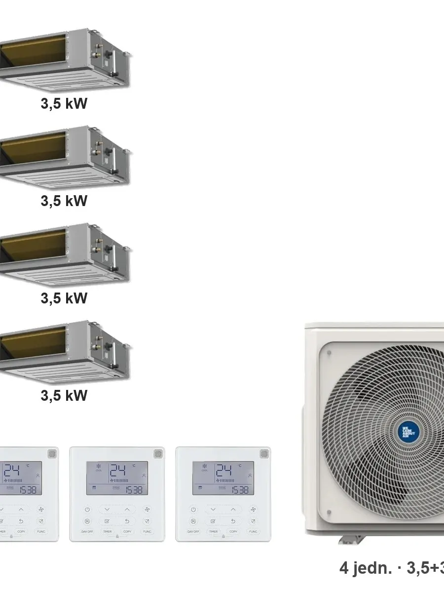 Klimatyzator multi-split kanałowy Kaisai KKR7 K5OE-42HFN32H — 4 jedn. 3,5+3,5+3,5+3,5 kW (4 pomieszczenia)