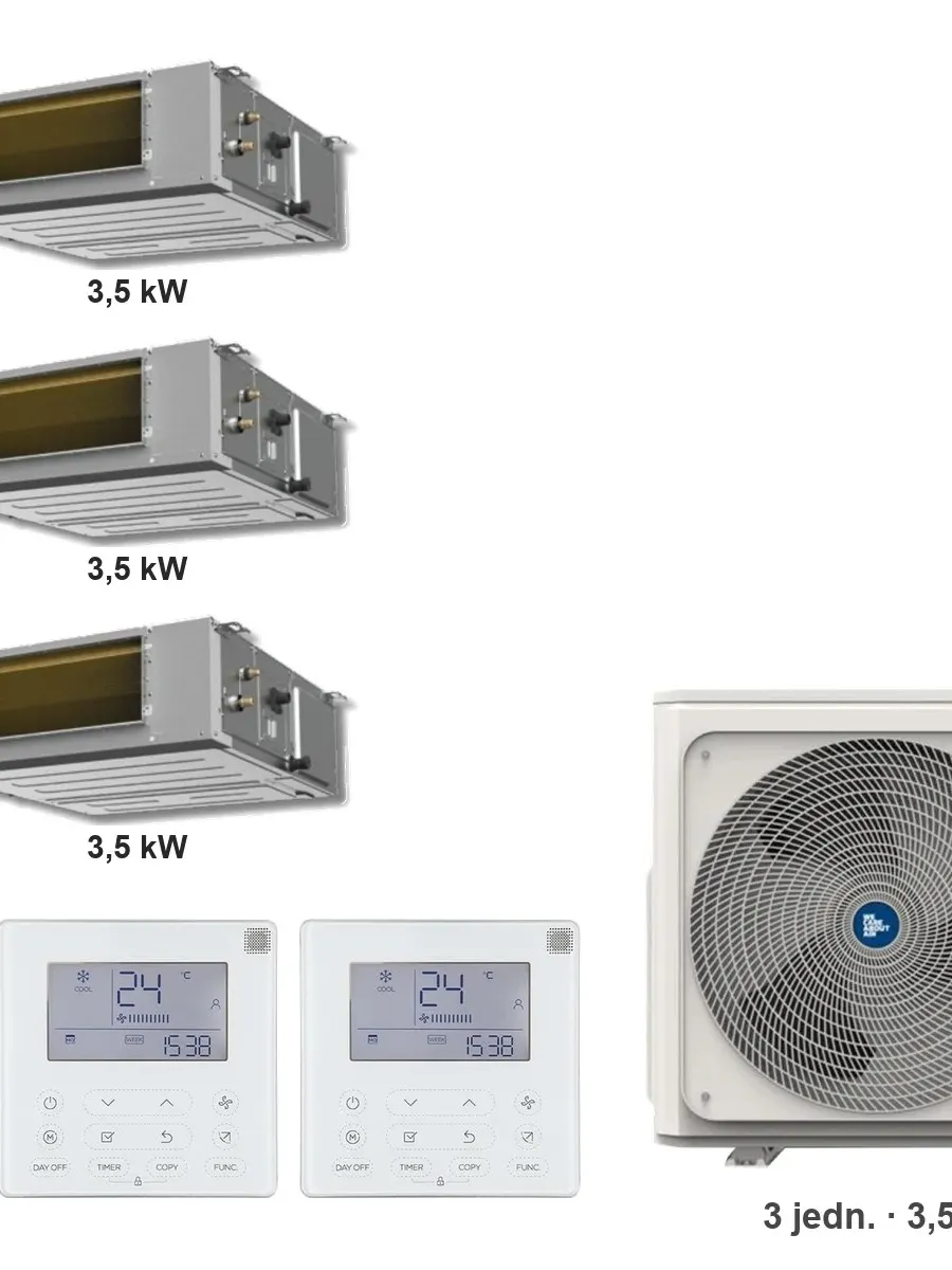 Klimatyzator multi-split kanałowy Kaisai KKR7 K5OE-42HFN32H — 3 jedn. 3,5+3,5+3,5 kW (3 pomieszczenia)