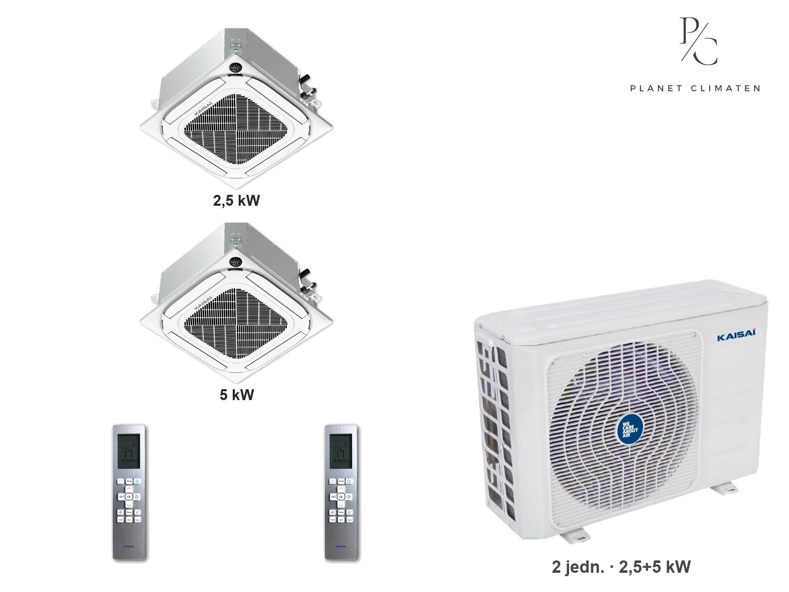 Kaisai — Klimatyzator multi-split kasetonowy Kaisai KCA4U K4OE-28HFN32H — 2 jedn. 2,5+5 kW (2 pomieszczenia)