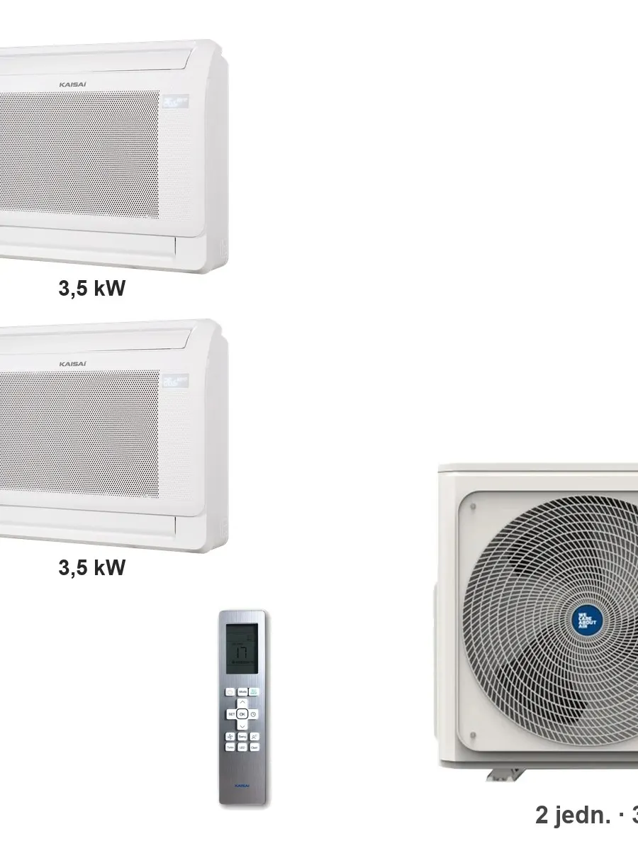 Klimatyzator multi-split konsolowy Kaisai KFAU K2OE-18HFN32H — 2 jedn. 3,5+3,5 kW (2 pomieszczenia)