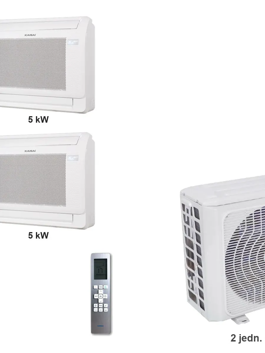 Klimatyzator multi-split konsolowy Kaisai KFAU K4OE-28HFN32H — 2 jedn. 5+5 kW (2 pomieszczenia)