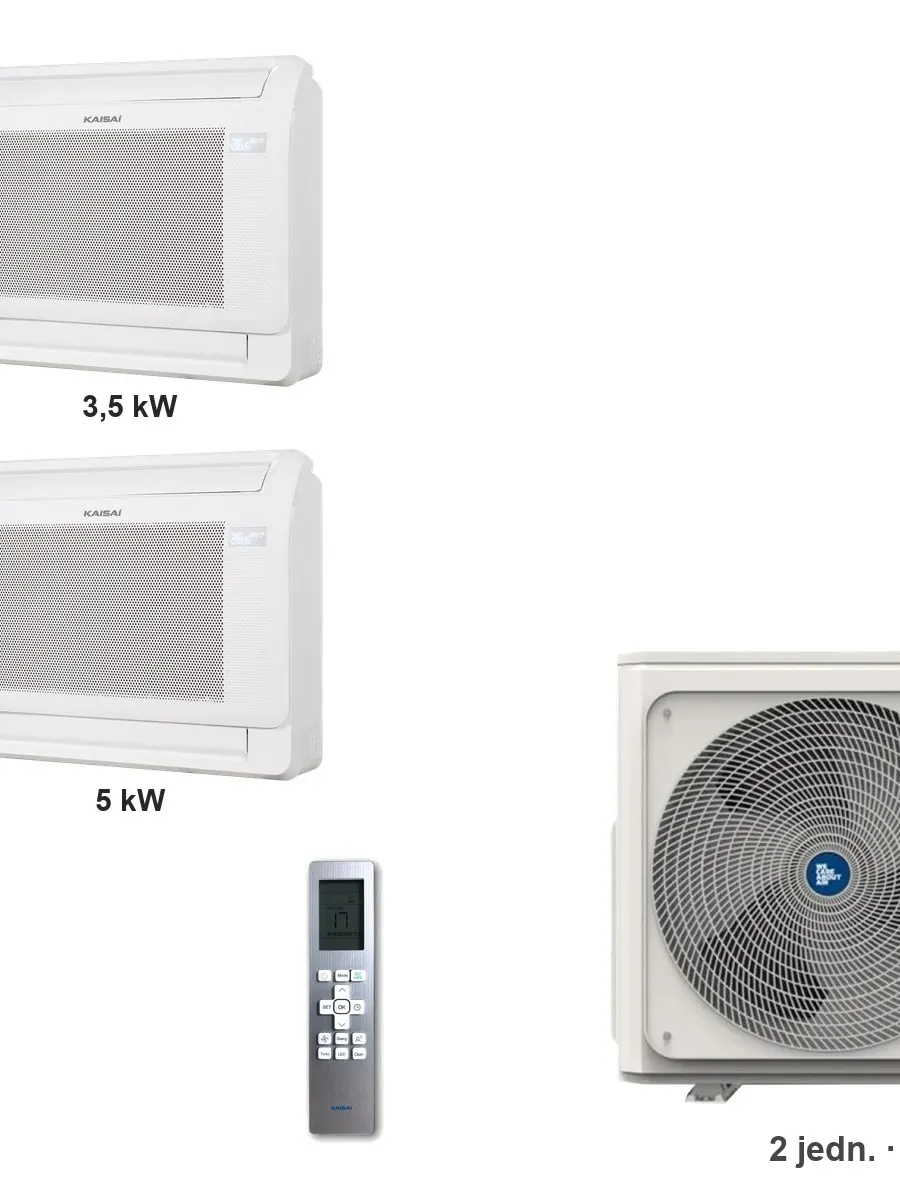 Klimatyzator multi-split konsolowy Kaisai KFAU K5OE-42HFN32H — 2 jedn. 3,5+5 kW (2 pomieszczenia)