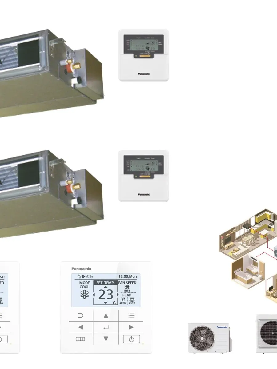 Klimatyzator multi-split kanałowy Panasonic Etherea biały CU-2Z50CBE — 2 jedn. 2+2 kW (2 pomieszczenia)