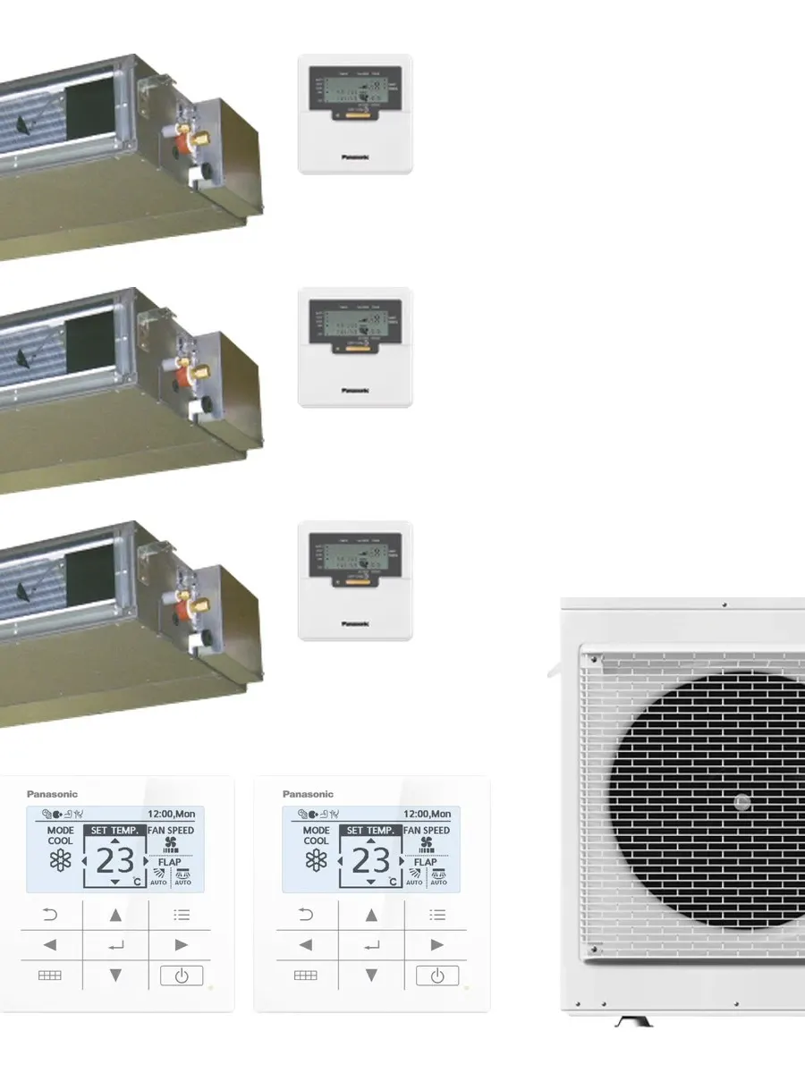 Klimatyzator multi-split kanałowy Panasonic Etherea biały CU-3Z52CBE — 3 jedn. 2+2+2 kW (3 pomieszczenia)