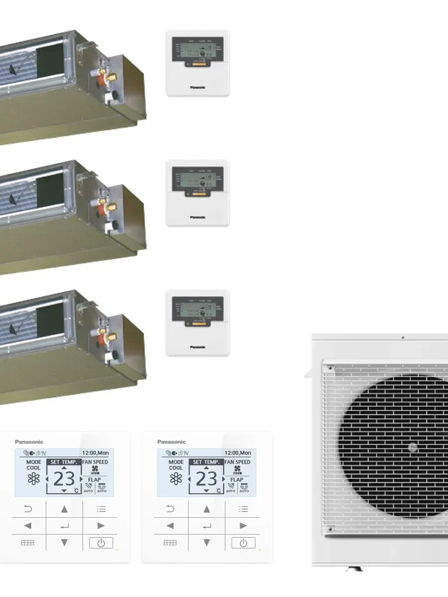 Klimatyzator multi-split kanałowy Panasonic Etherea biały CU-4Z68CBE — 3 jedn. 2+2+2 kW (3 pomieszczenia)
