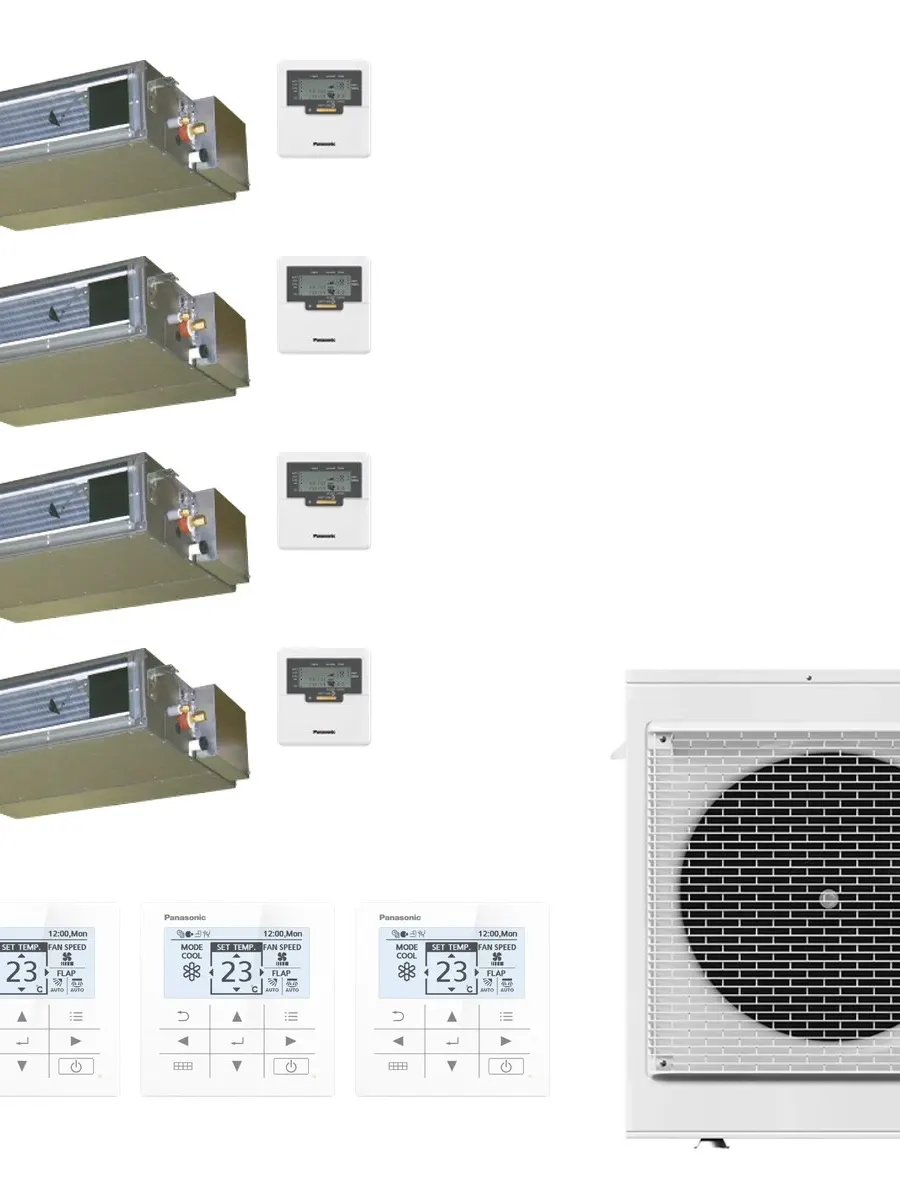 Klimatyzator multi-split kanałowy Panasonic Etherea biały CU-4Z80CBE — 4 jedn. 2+2,5+3,5+3,5 kW (4 pomieszczenia)