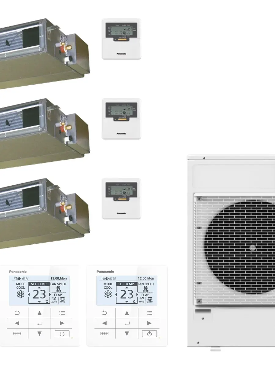 Klimatyzator multi-split kanałowy Panasonic Etherea biały CU-5Z90CBE — 3 jedn. 2+2+2 kW (3 pomieszczenia)