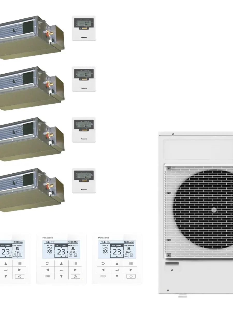 Klimatyzator multi-split kanałowy Panasonic Etherea biały CU-5Z90CBE — 4 jedn. 2+2+2+2 kW (4 pomieszczenia)