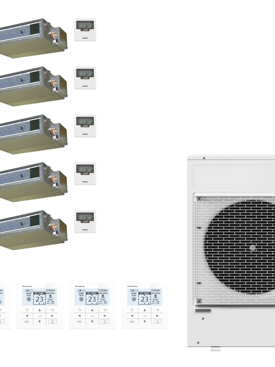 Klimatyzator multi-split kanałowy Panasonic Etherea biały CU-5Z90CBE — 5 jedn. 2,5+2,5+3,5+3,5+3,5 kW (5 pomieszczeń)