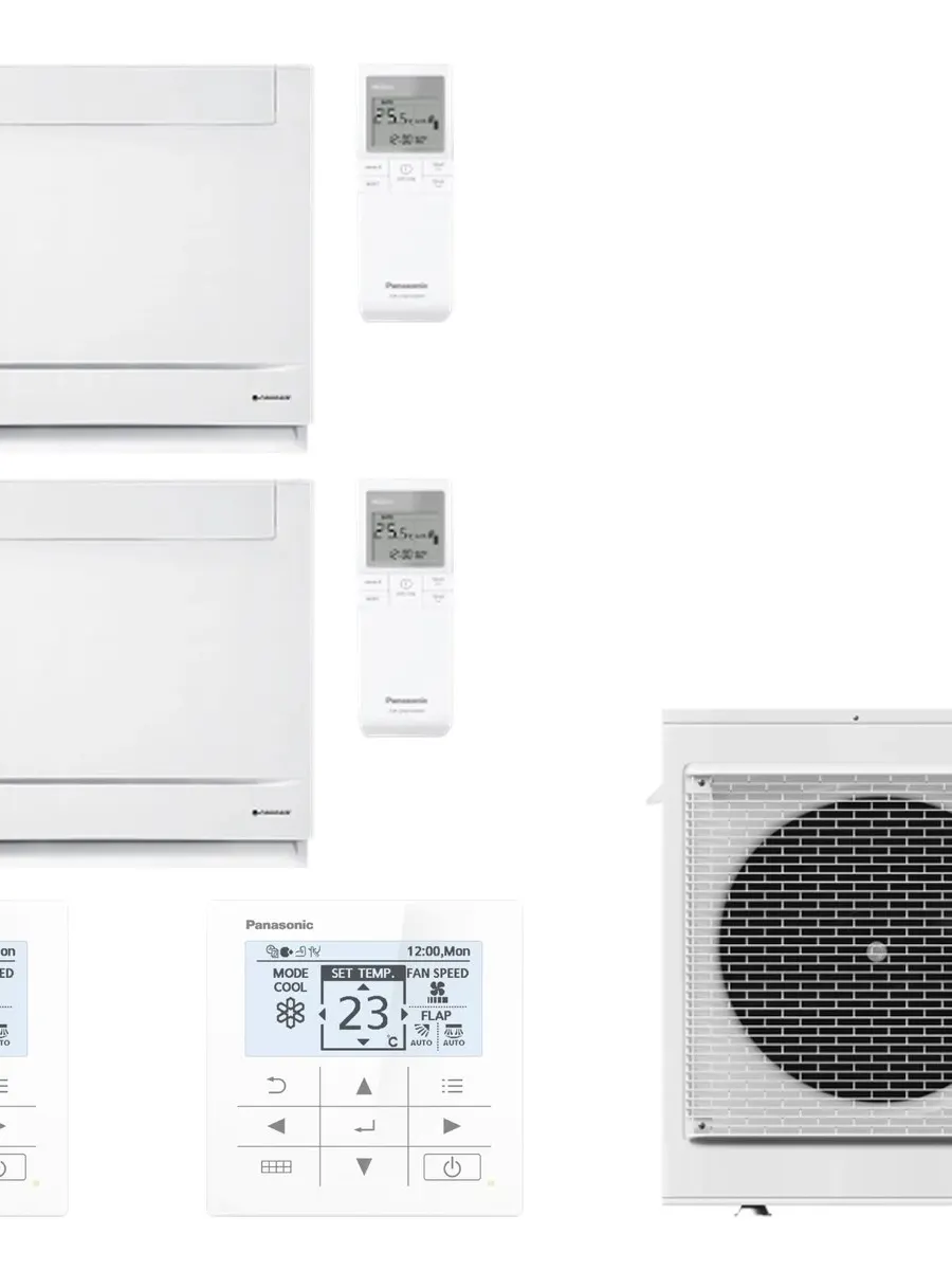 Klimatyzator multi-split konsolowy Panasonic Etherea biały CU-2Z35CBE — 2 jedn. 2+2 kW (2 pomieszczenia)
