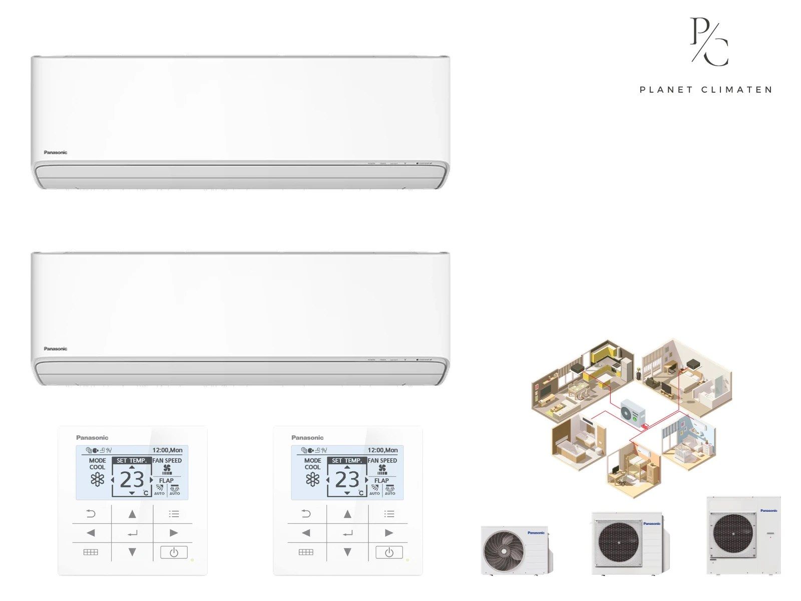 Panasonic — Klimatyzator multi-split ścienny Panasonic Etherea biały CU-2Z50CBE — 2 jedn. 1,6+1,6 kW (2 pomieszczenia)