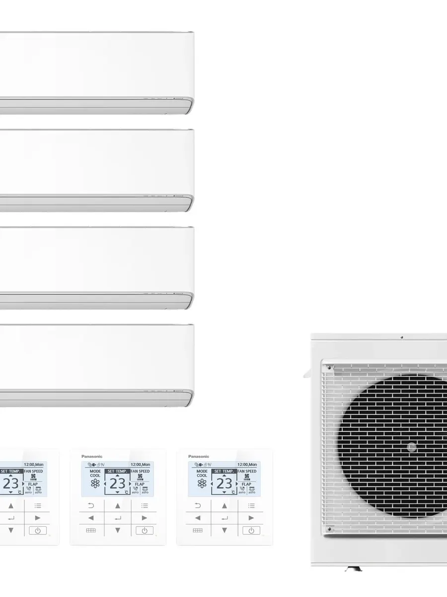 Klimatyzator multi-split ścienny Panasonic Etherea biały CU-4Z80CBE — 4 jedn. 1,6+1,6+5+5 kW (4 pomieszczenia)