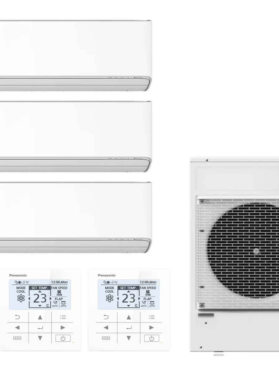 Klimatyzator multi-split ścienny Panasonic Etherea biały CU-5Z90CBE — 3 jedn. 5+5+5 kW (3 pomieszczenia)