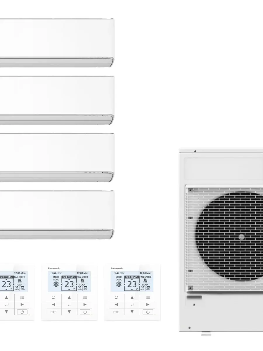Klimatyzator multi-split ścienny Panasonic Etherea biały CU-5Z90CBE — 4 jedn. 1,6+2,05+2,05+7,1 kW (4 pomieszczenia)