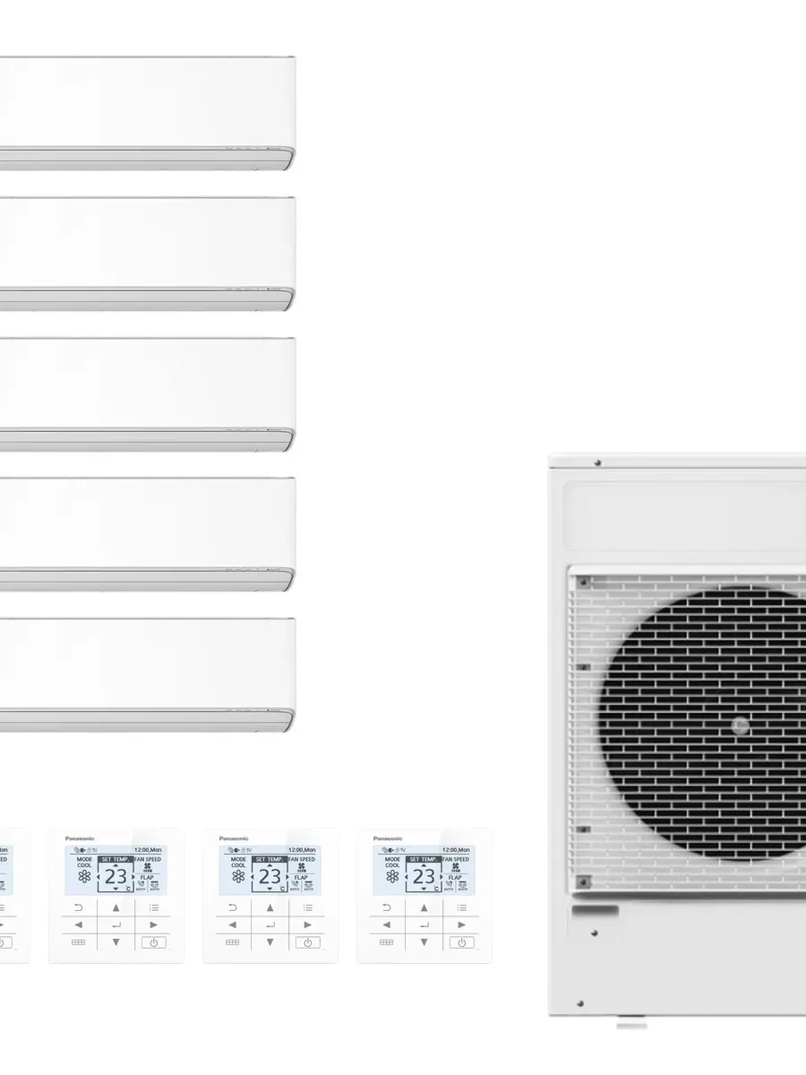 Klimatyzator multi-split ścienny Panasonic Etherea biały CU-5Z90CBE — 5 jedn. 1,6+1,6+3,5+4,2+5 kW (5 pomieszczeń)