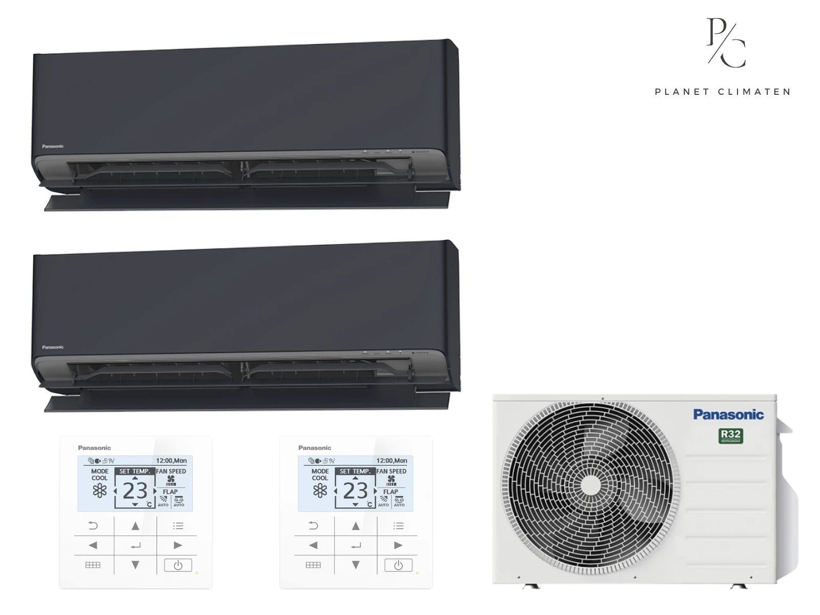 Panasonic — Klimatyzator multi-split ścienny Panasonic Etherea grafitowy CU-2Z41CBE — 2 jedn. 2,05+2,05 kW (2 pomieszczenia)