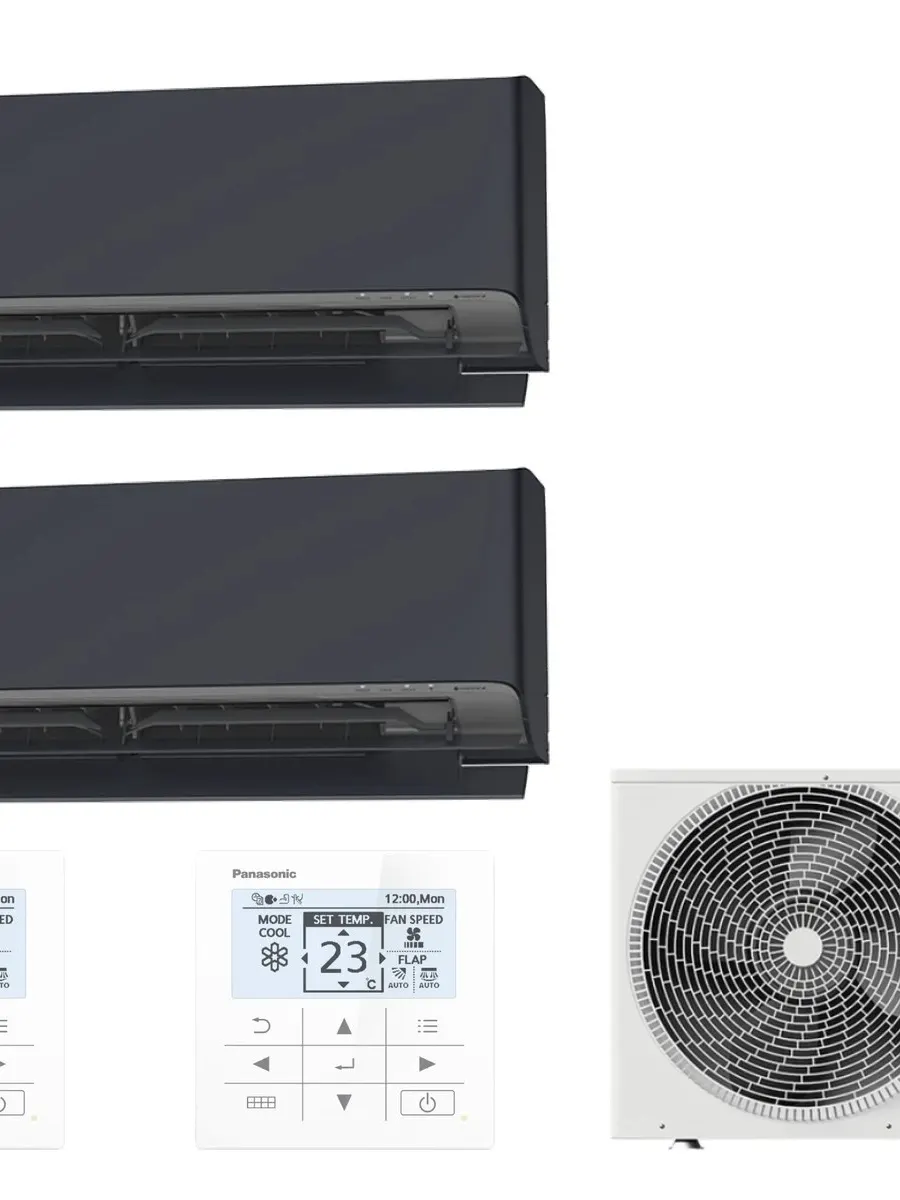 Klimatyzator multi-split ścienny Panasonic Etherea grafitowy CU-2Z41CBE — 2 jedn. 2,05+2,05 kW (2 pomieszczenia)