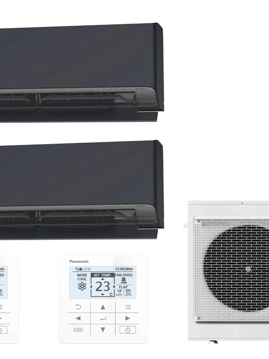 Klimatyzator multi-split ścienny Panasonic Etherea grafitowy CU-3Z68CBE — 2 jedn. 4,2+4,2 kW (2 pomieszczenia)