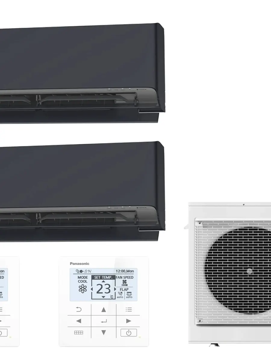 Klimatyzator multi-split ścienny Panasonic Etherea grafitowy CU-4Z80CBE — 2 jedn. 2,05+2,5 kW (2 pomieszczenia)