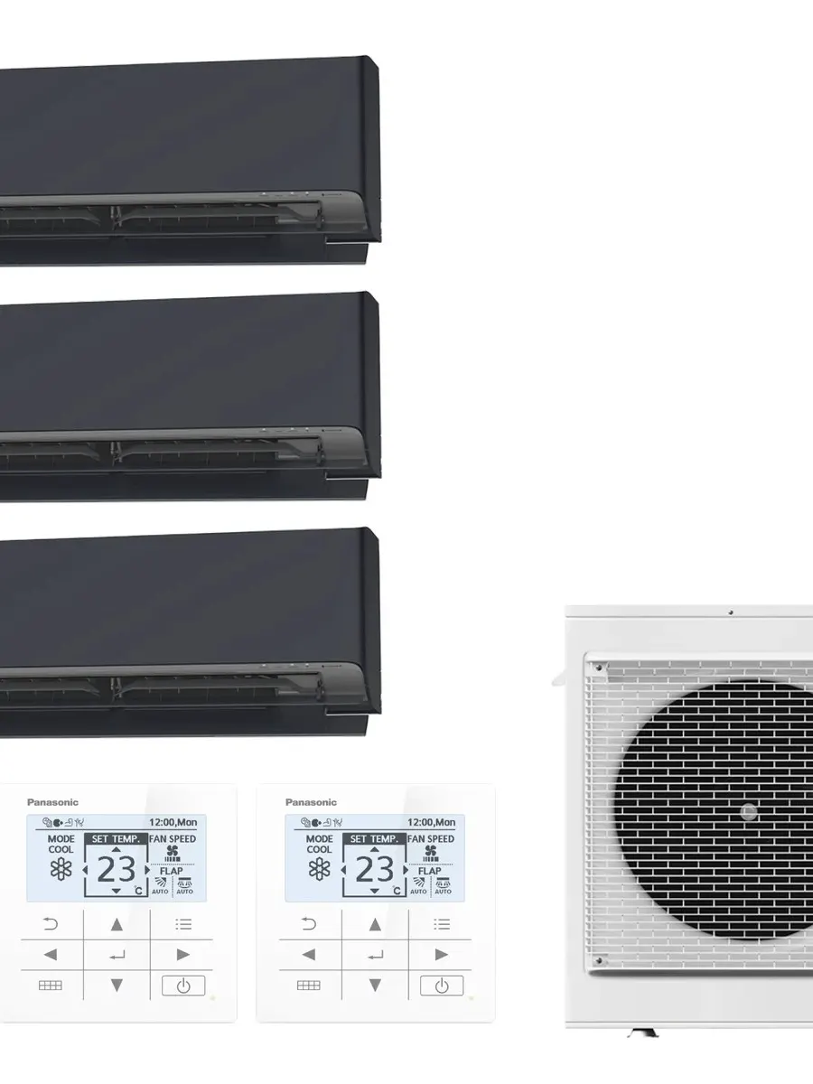 Klimatyzator multi-split ścienny Panasonic Etherea grafitowy CU-4Z80CBE — 3 jedn. 2,05+2,5+2,5 kW (3 pomieszczenia)