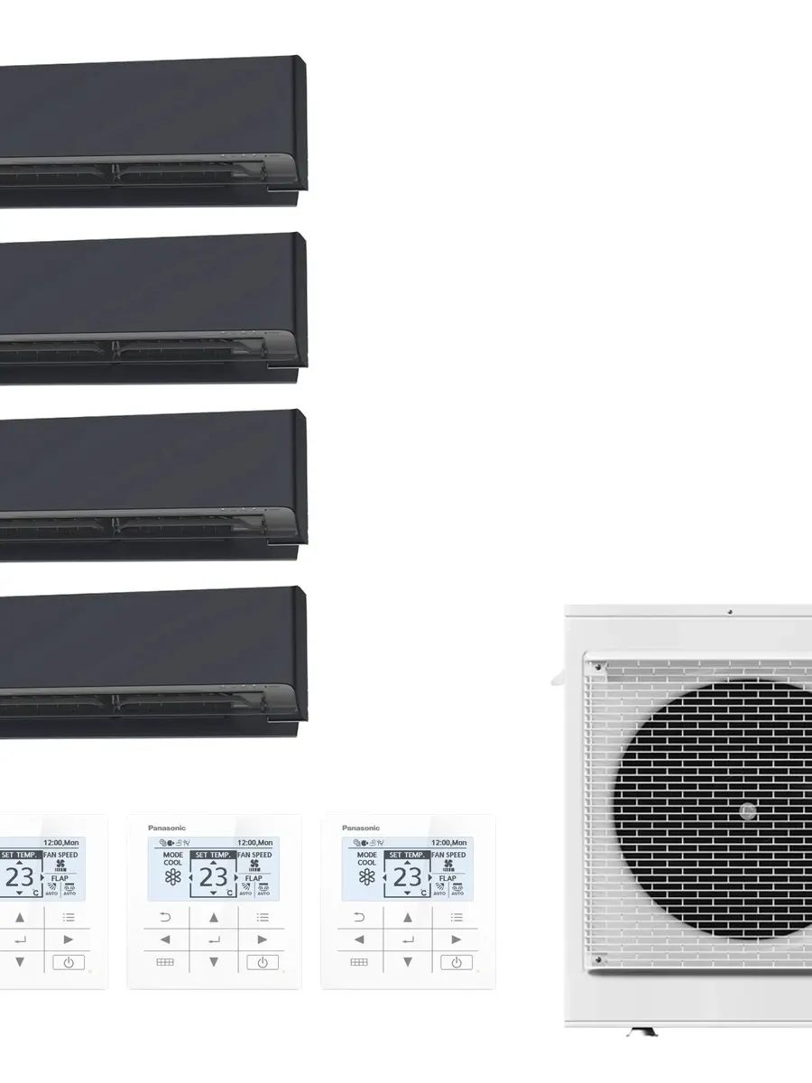 Klimatyzator multi-split ścienny Panasonic Etherea grafitowy CU-4Z80CBE — 4 jedn. 2,05+2,05+2,05+2,5 kW (4 pomieszczenia)
