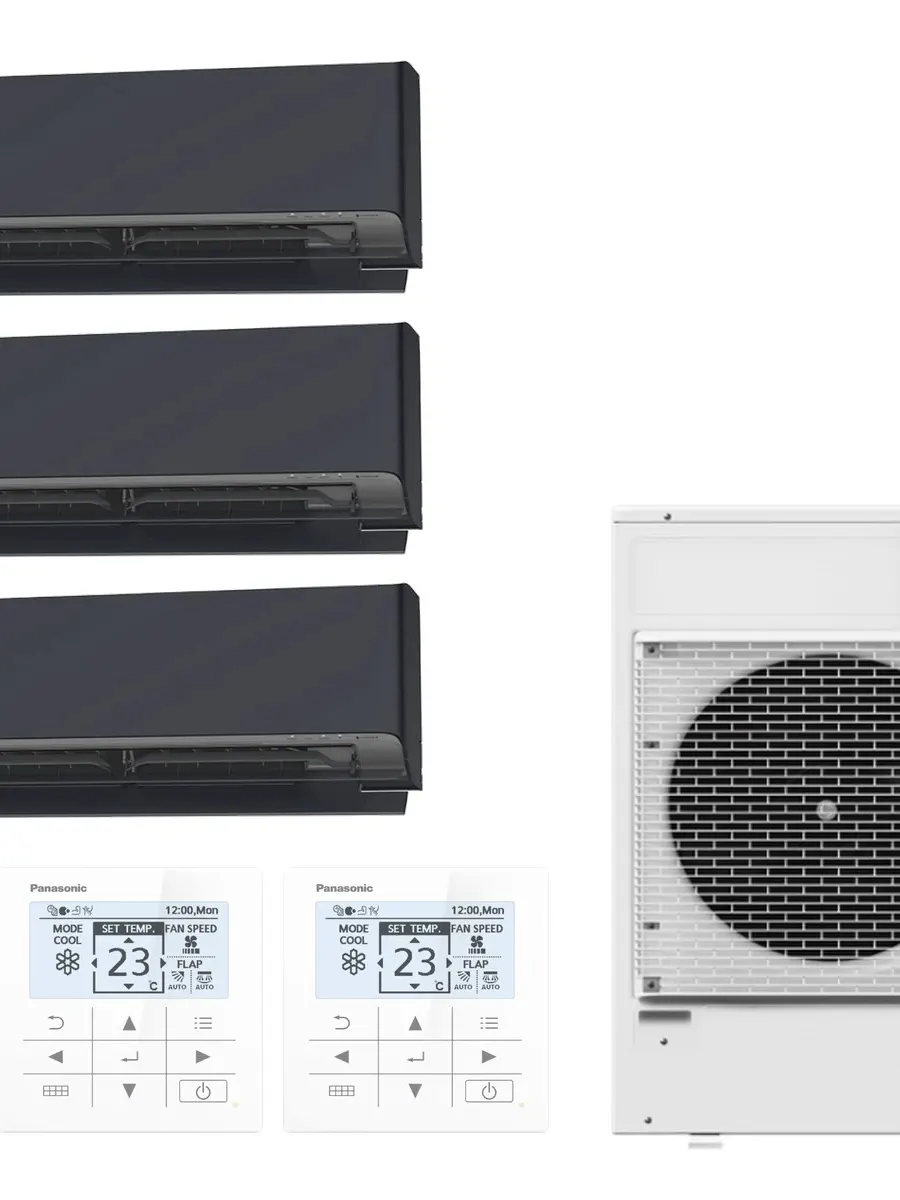 Klimatyzator multi-split ścienny Panasonic Etherea grafitowy CU-5Z90CBE — 3 jedn. 2,05+2,05+2,5 kW (3 pomieszczenia)