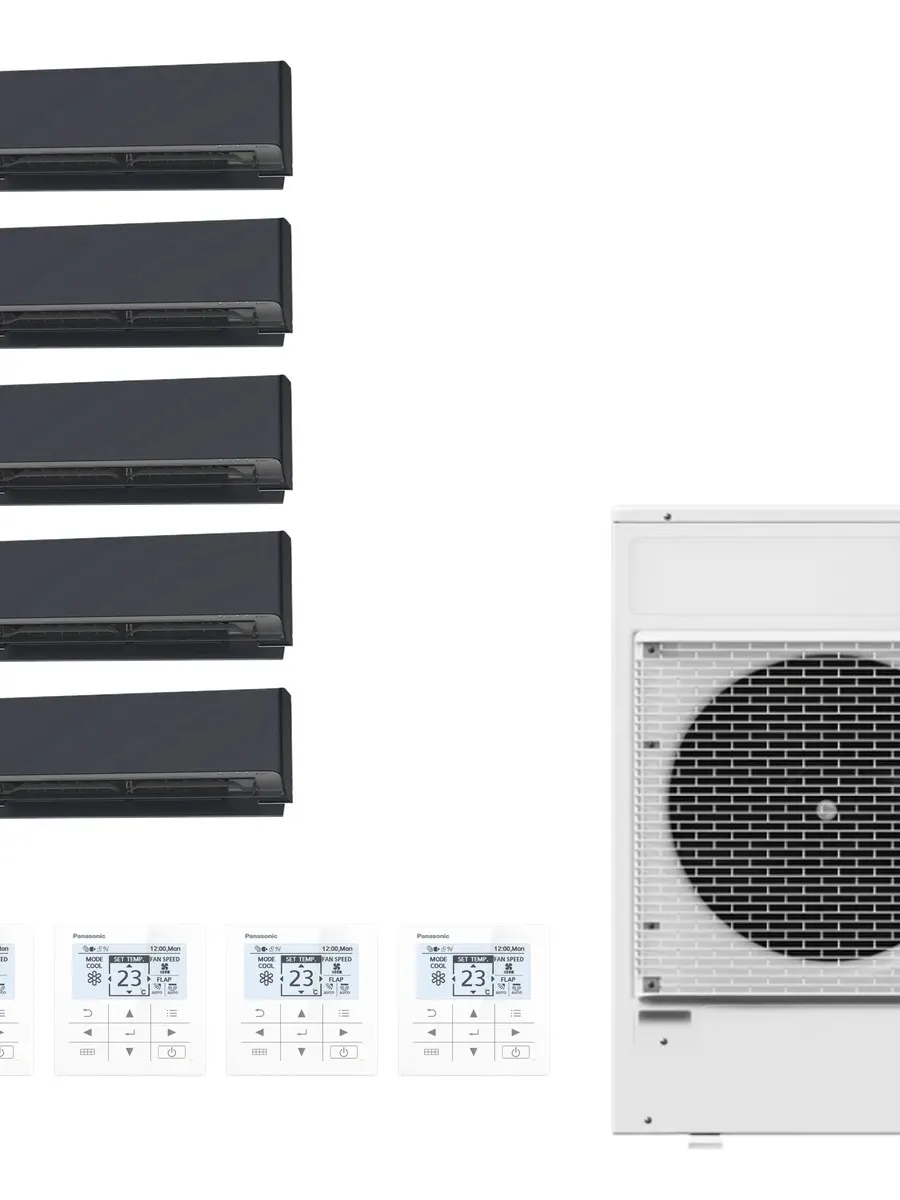 Klimatyzator multi-split ścienny Panasonic Etherea grafitowy CU-5Z90CBE — 5 jedn. 2,05+2,05+2,05+2,05+2,05 kW (5 pomieszczeń)
