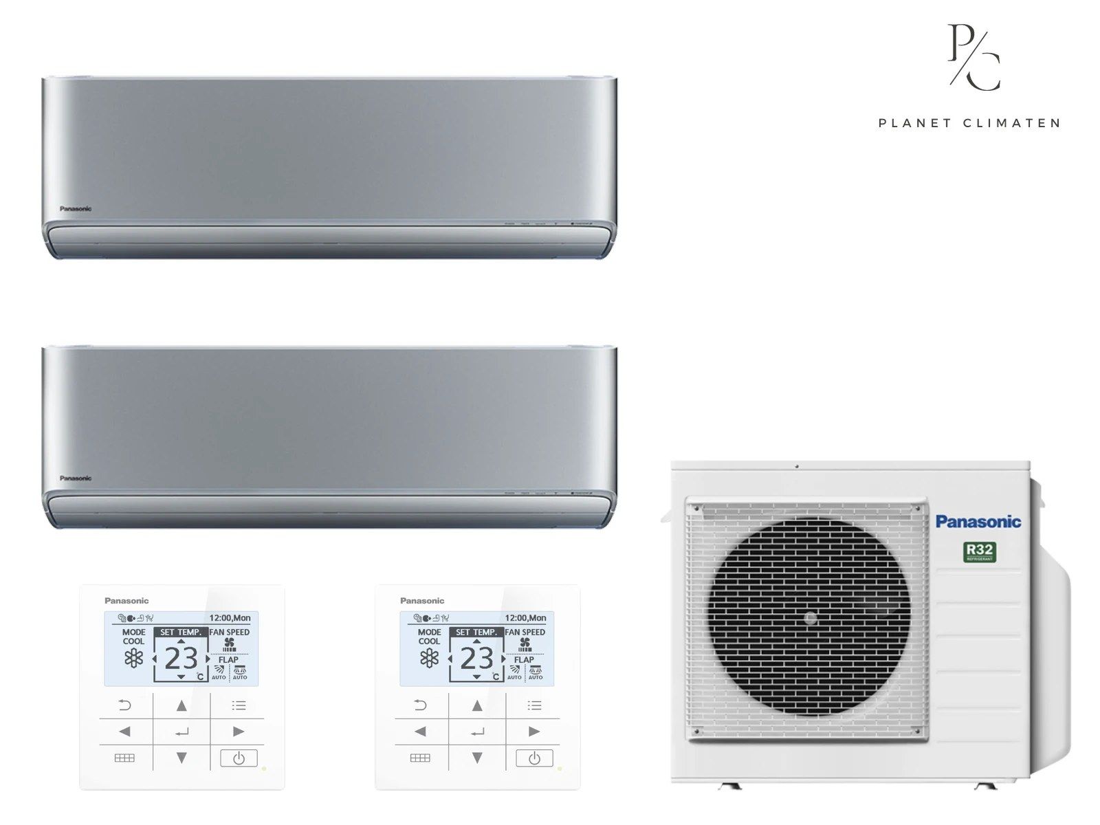 Panasonic — Klimatyzator multi-split ścienny Panasonic Etherea srebrny CU-2Z35CBE — 2 jedn. 2,05+2,05 kW (2 pomieszczenia)