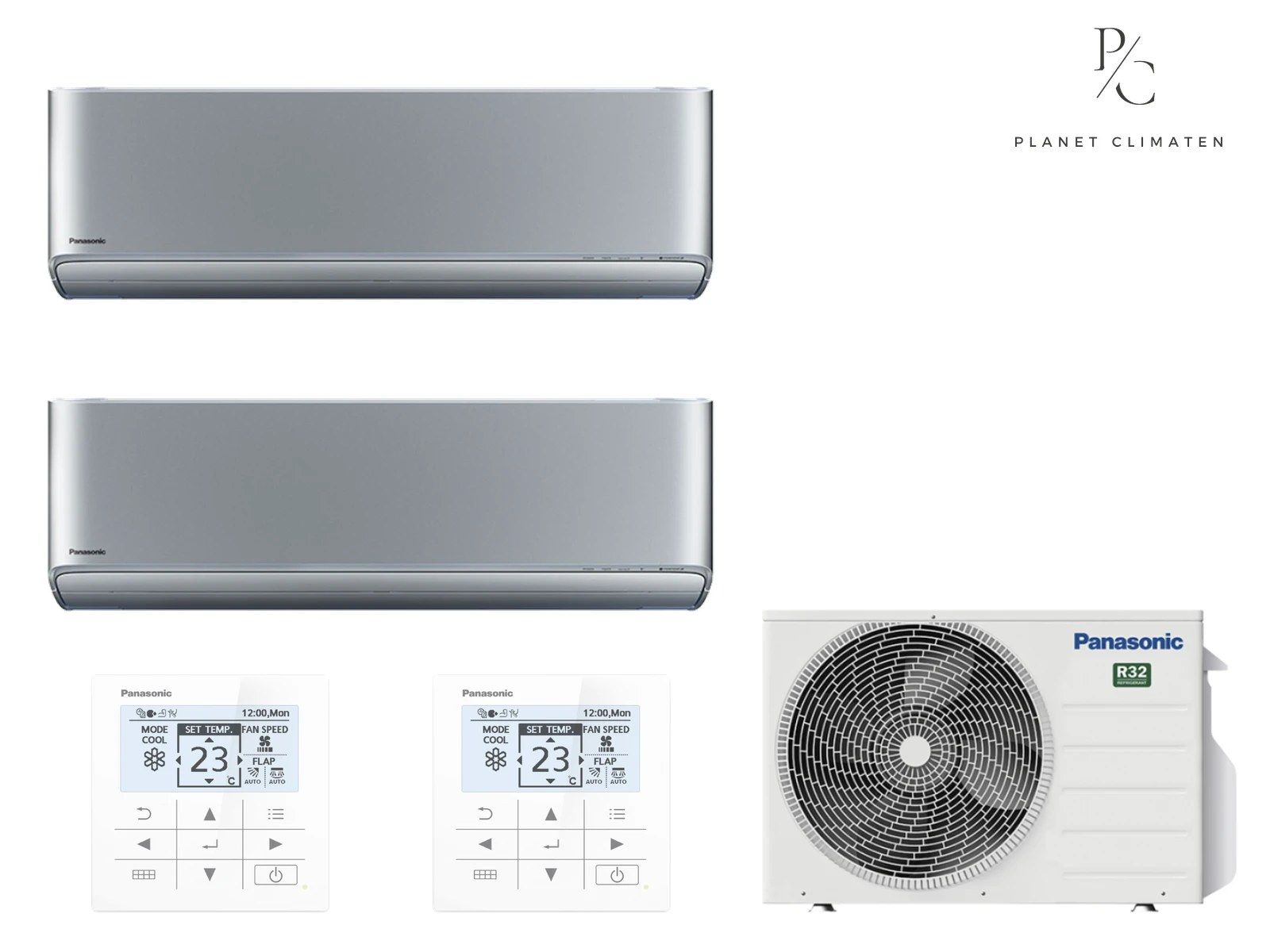 Panasonic — Klimatyzator multi-split ścienny Panasonic Etherea srebrny CU-2Z41CBE — 2 jedn. 2,05+2,05 kW (2 pomieszczenia)