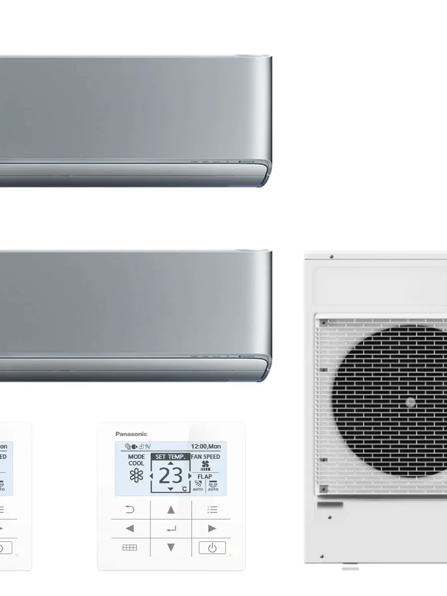 Klimatyzator multi-split ścienny Panasonic Etherea srebrny CU-5Z90CBE — 2 jedn. 2,05+3,5 kW (2 pomieszczenia)