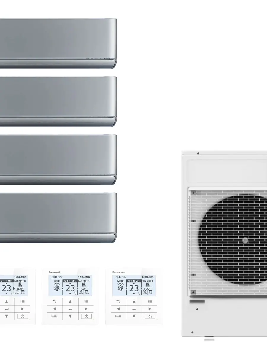 Klimatyzator multi-split ścienny Panasonic Etherea srebrny CU-5Z90CBE — 4 jedn. 2,05+2,05+2,05+2,05 kW (4 pomieszczenia)