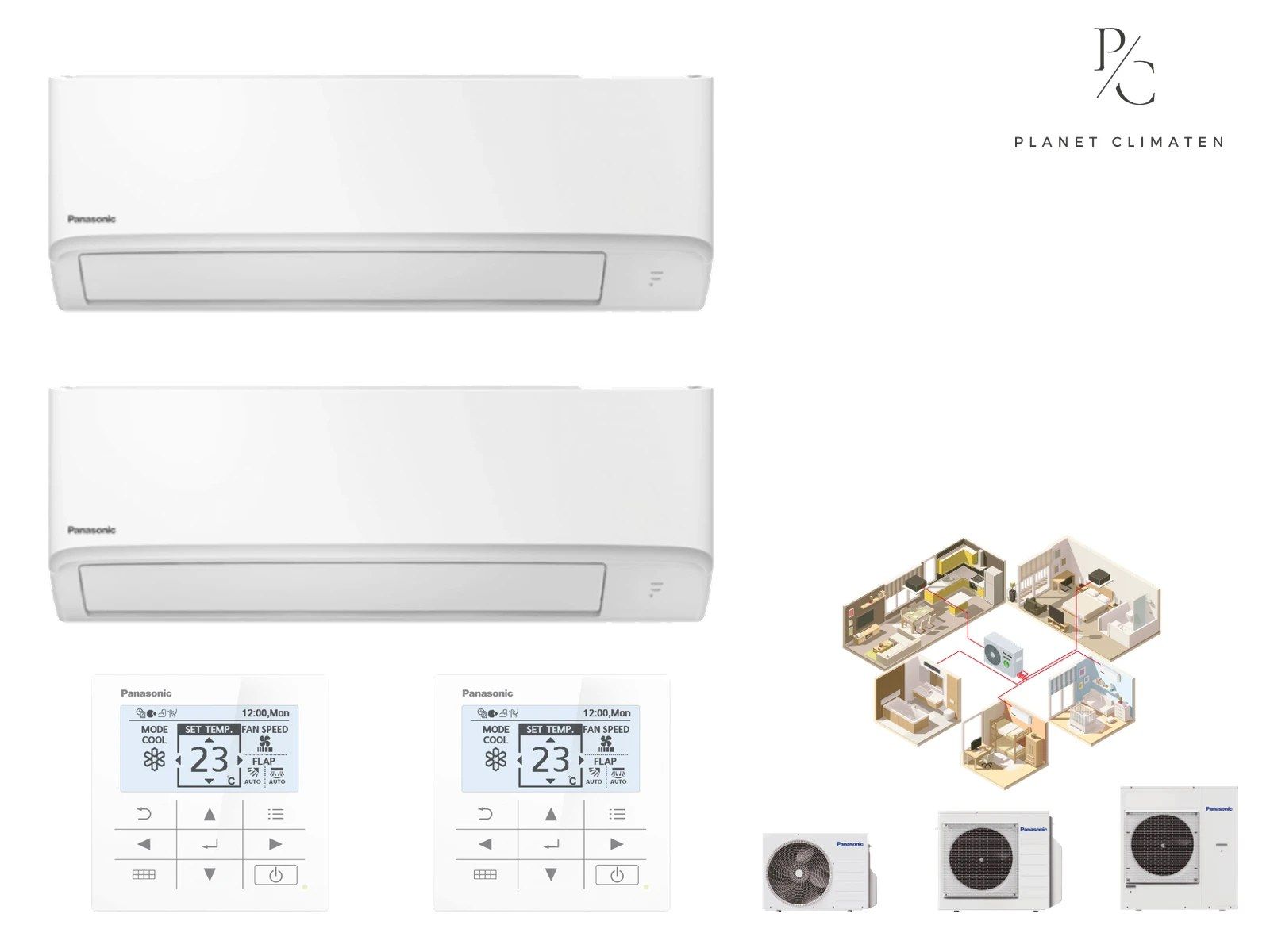 Panasonic — Klimatyzator multi-split ścienny Panasonic TZ super-compact biały CU-2Z50CBE — 2 jedn. 1,6+1,6 kW (2 pomieszczenia)