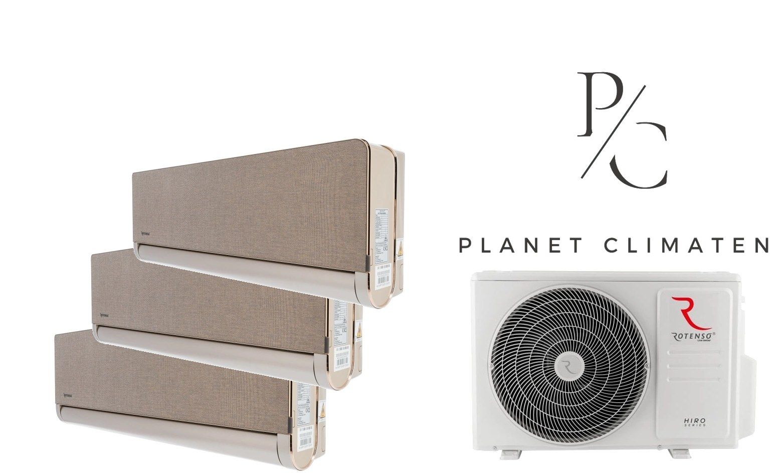 Rotenso — Klimatyzator multi-split Rotenso H50Xm3 3 jedn. Versu Cloth Caramel 6,6kW