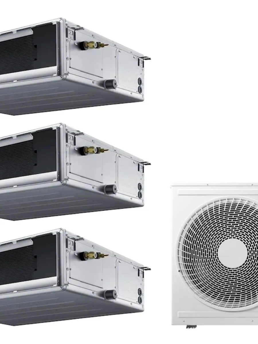 Klimatyzacja multi-split Samsung FJM Kanał — agregat AJ068 + 3x jednostka (2,5, 3,5, 5,0 kW)