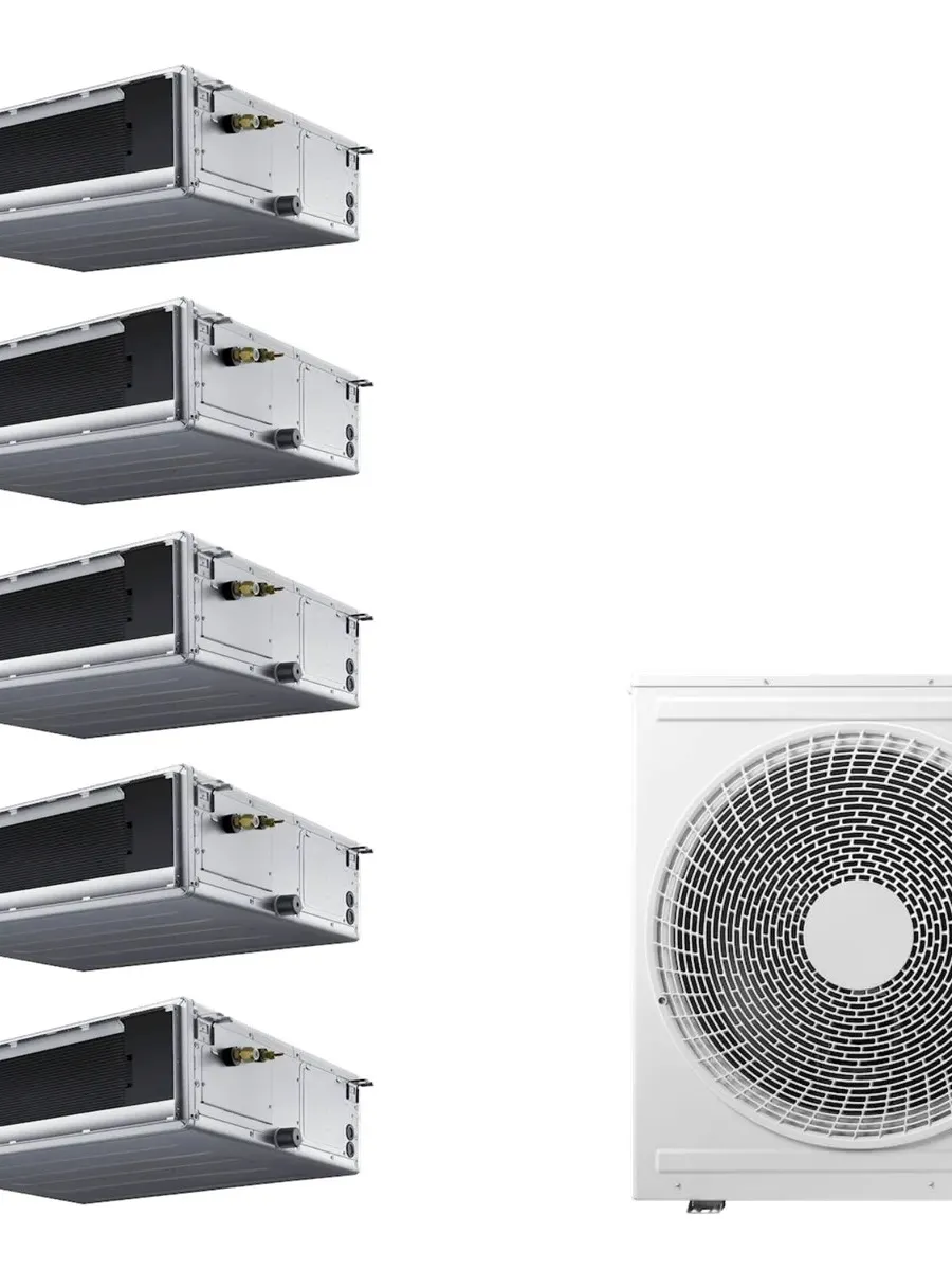 Klimatyzacja multi-split Samsung FJM Kanał — agregat AJ100 + 5x jednostka (2,5, 2,5, 2,5, 2,5, 3,5 kW)