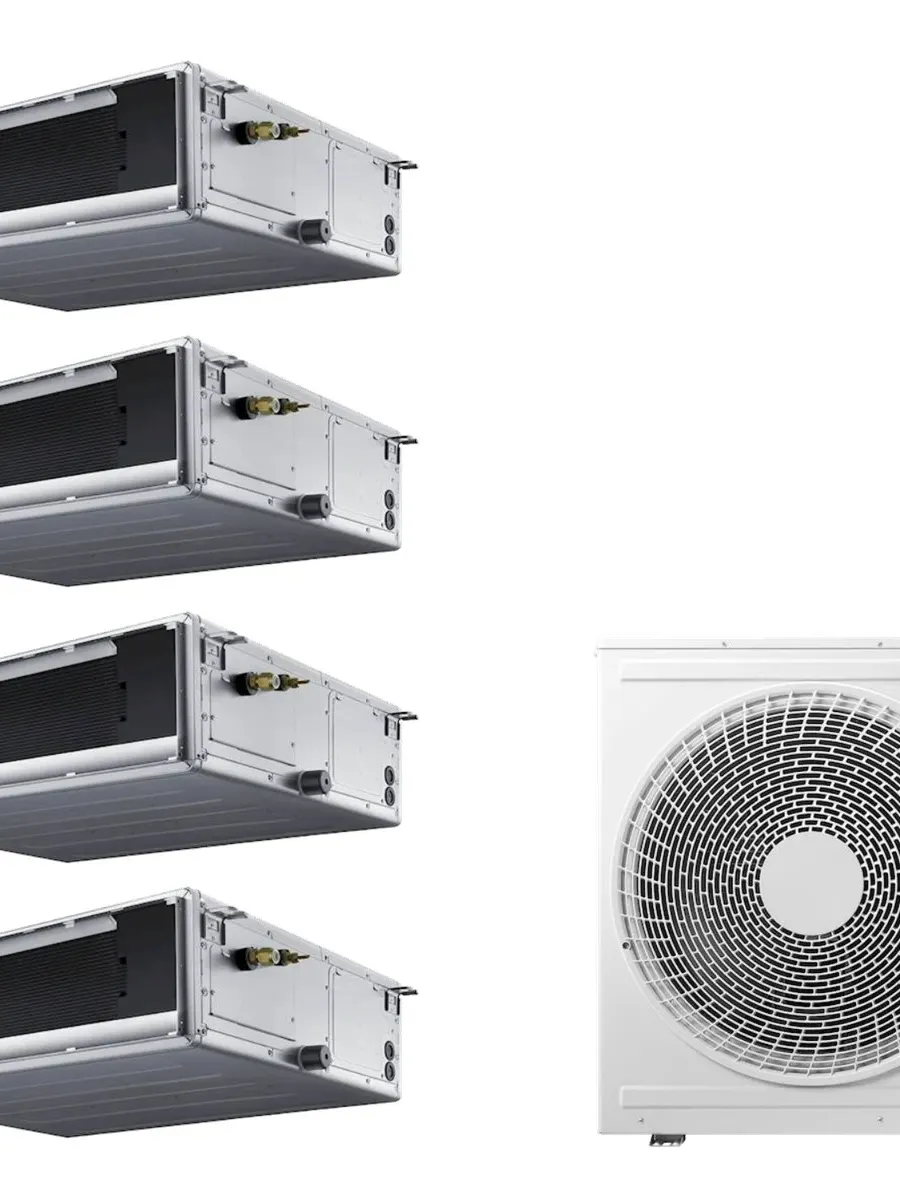 Klimatyzacja multi-split Samsung FJM Kanał — agregat AJ100 + 4x jednostka (3,5, 3,5, 3,5, 3,5 kW)