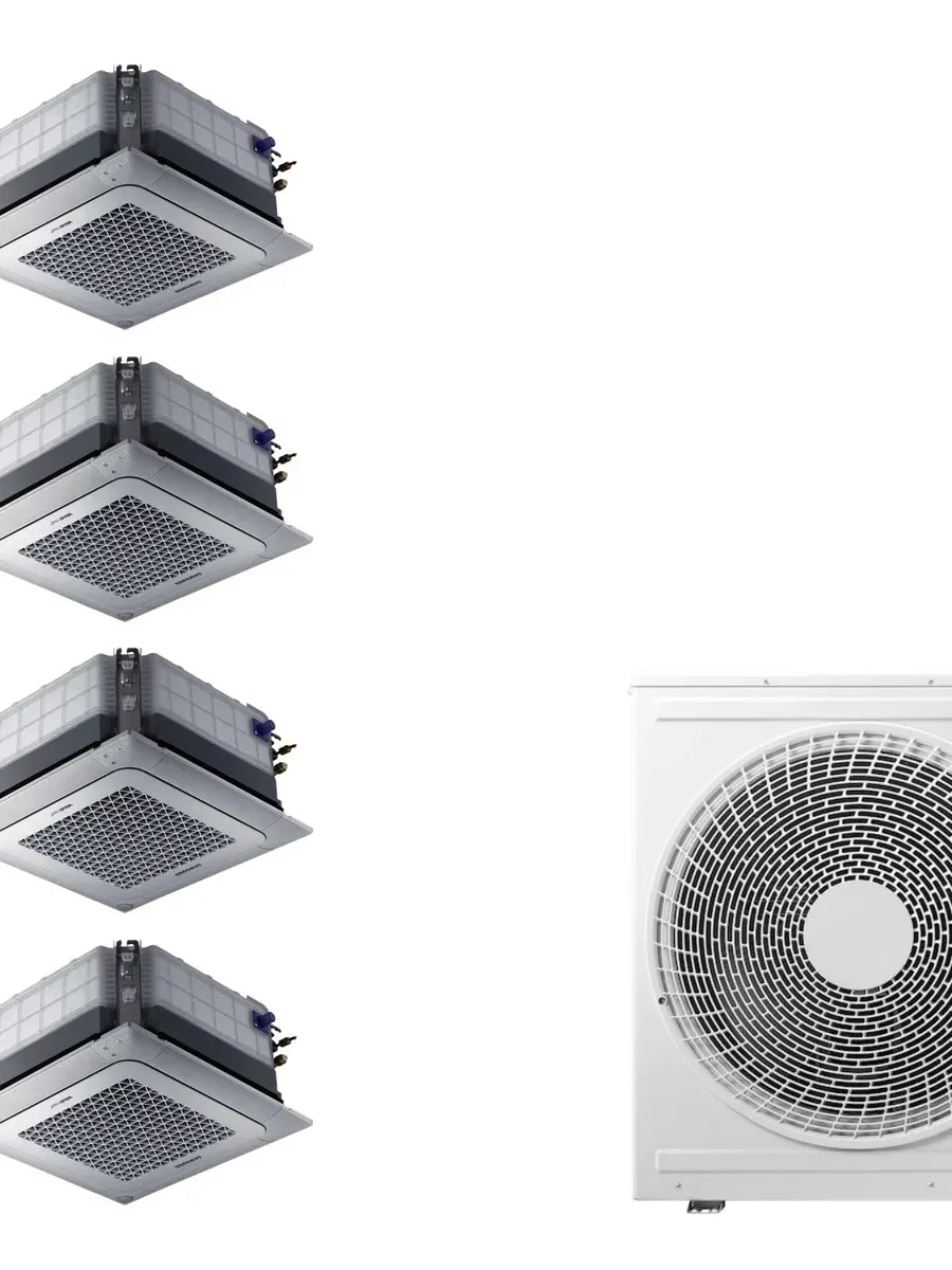 Klimatyzacja multi-split Samsung FJM Kaseton 4-kier — agregat AJ080 + 4x jednostka (2,5, 2,5, 3,5, 3,5 kW)