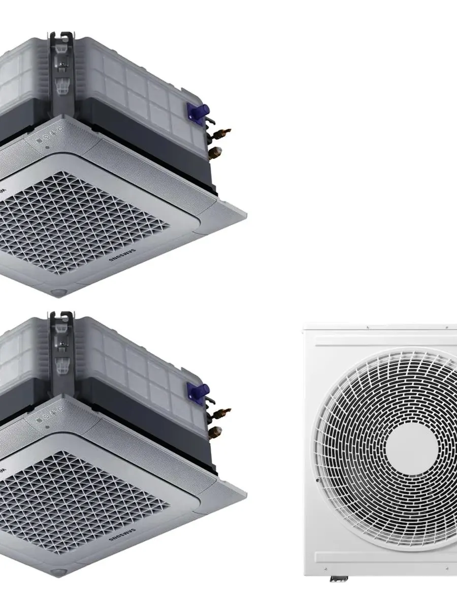 Klimatyzacja multi-split Samsung FJM Kaseton 4-kier — agregat AJ100 + 2x jednostka (2,5, 2,5 kW)