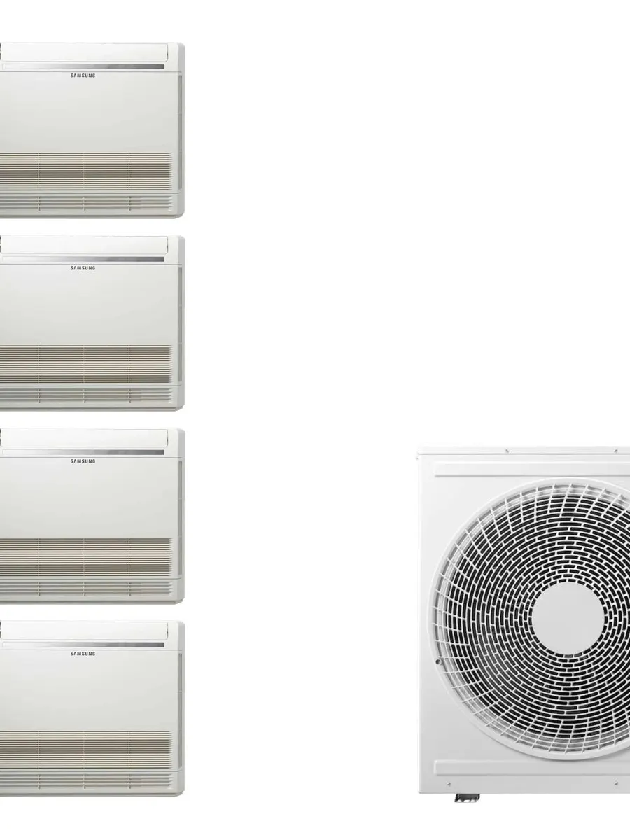 Klimatyzacja multi-split Samsung FJM Konsola — agregat AJ100 + 4x jednostka (2,5, 2,5, 2,5, 2,5 kW)