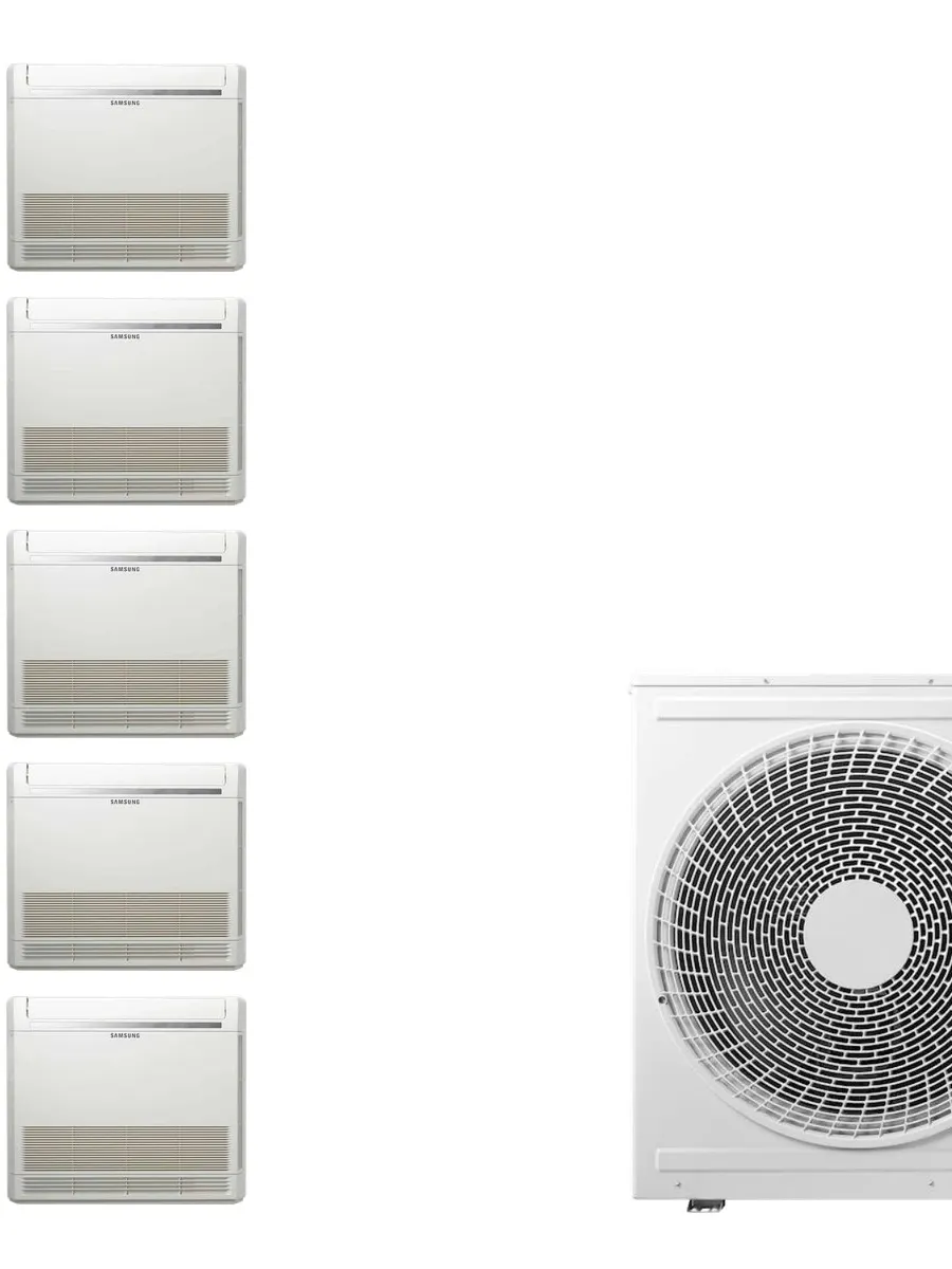 Klimatyzacja multi-split Samsung FJM Konsola — agregat AJ100 + 5x jednostka (2,5, 2,5, 2,5, 3,5, 5,0 kW)