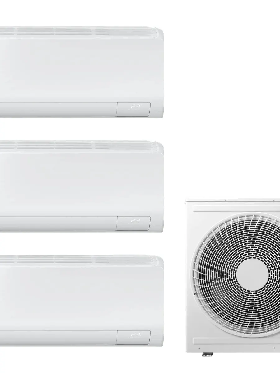 Klimatyzacja multi-split Samsung Luzon S2 — agregat AJ068 + 3x jednostka (2,0, 2,0, 2,0 kW)