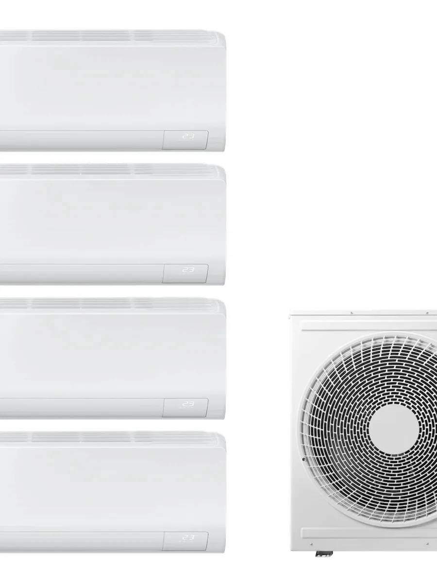 Klimatyzacja multi-split Samsung Luzon S2 — agregat AJ080 + 4x jednostka (2,0, 2,0, 2,5, 5,0 kW)