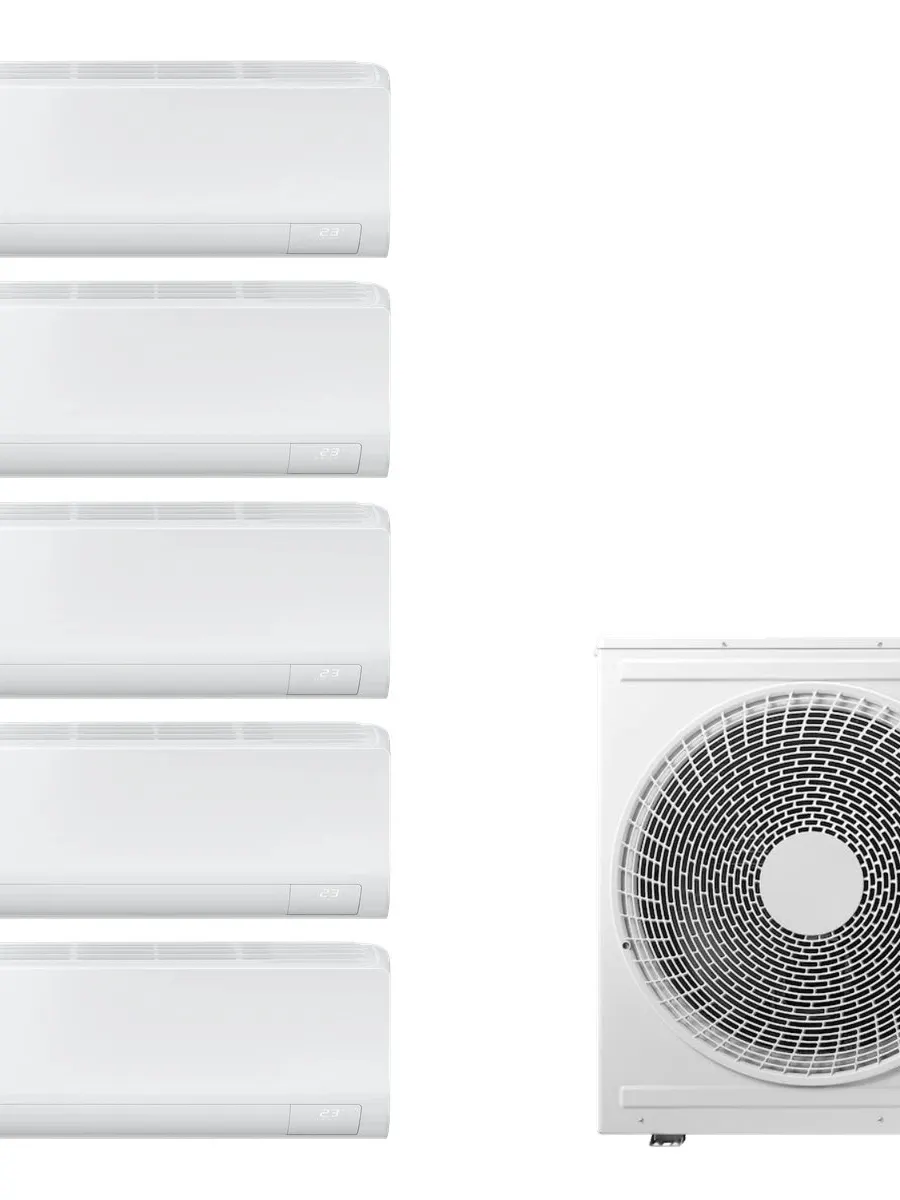 Klimatyzacja multi-split Samsung Luzon S2 — agregat AJ100 + 5x jednostka (2,0, 2,0, 2,0, 2,0, 3,5 kW)