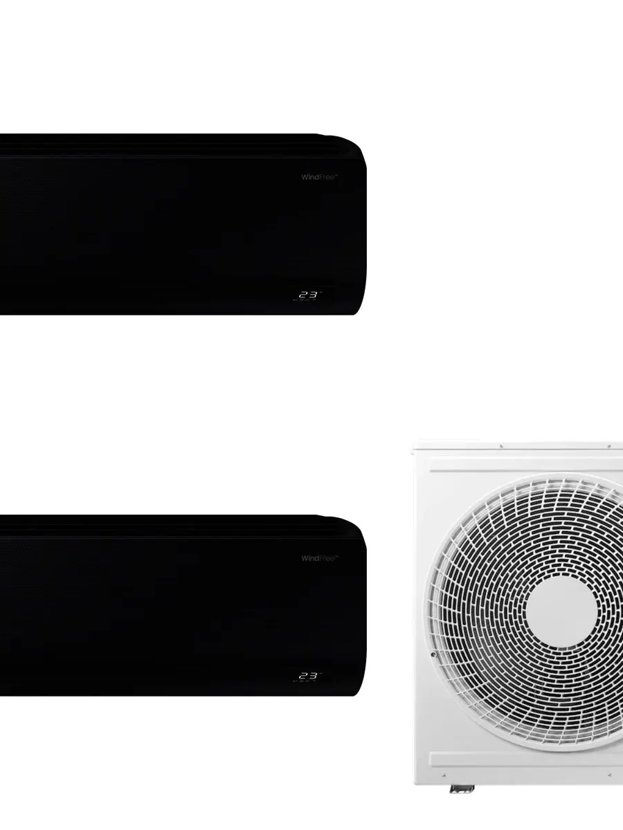 Klimatyzacja multi-split Samsung WindFree Avant czarny — agregat AJ052 + 2x jednostka (2,5, 3,5 kW)