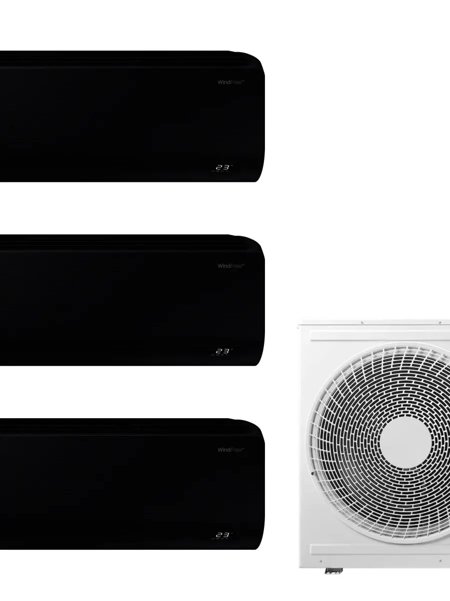 Klimatyzacja multi-split Samsung WindFree Avant czarny — agregat AJ068 + 3x jednostka (3,5, 3,5, 3,5 kW)